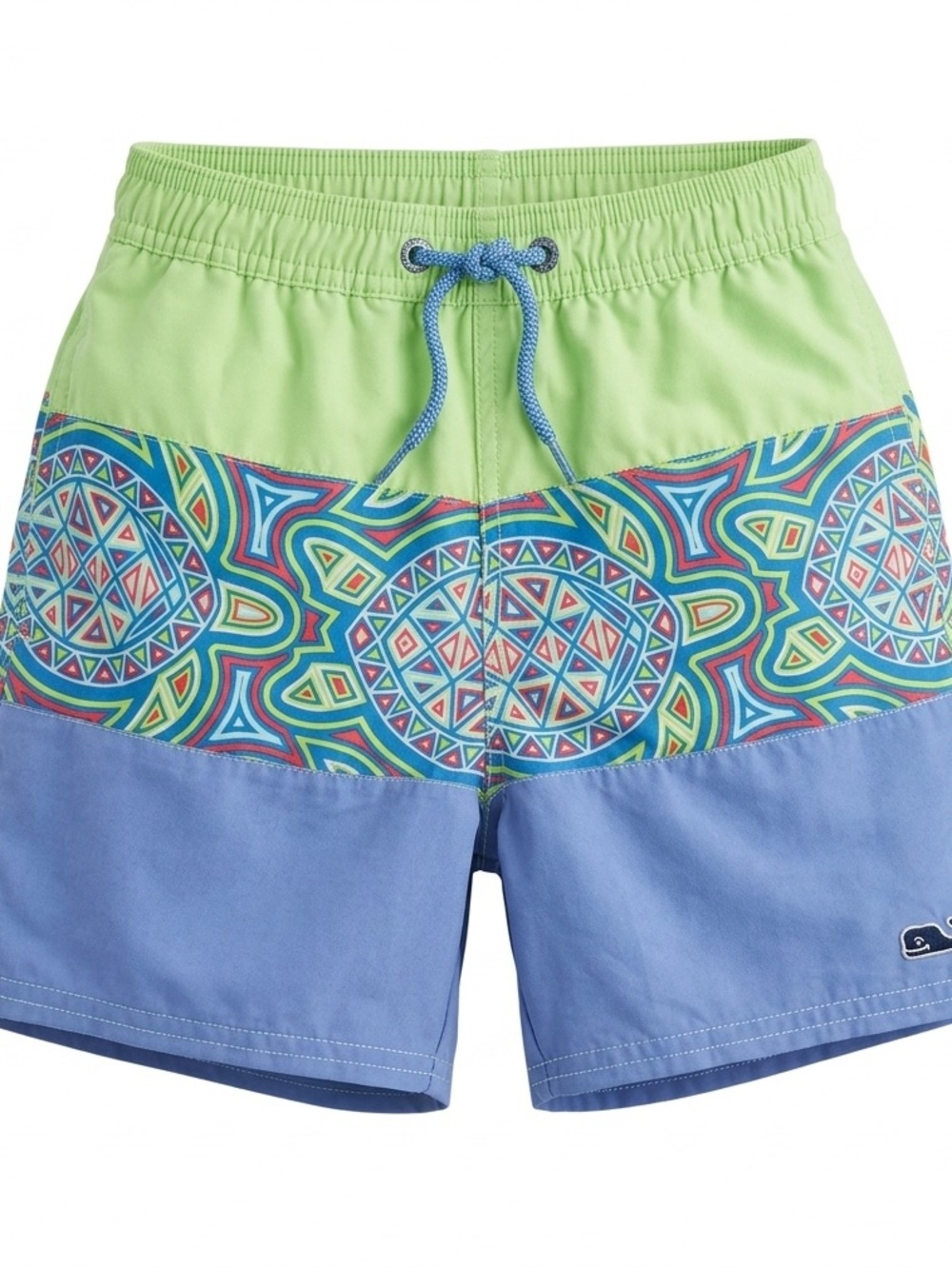 Vineyard Vines Boys  Lime Green Swim Trunks with Light Blue Mesh Lining
